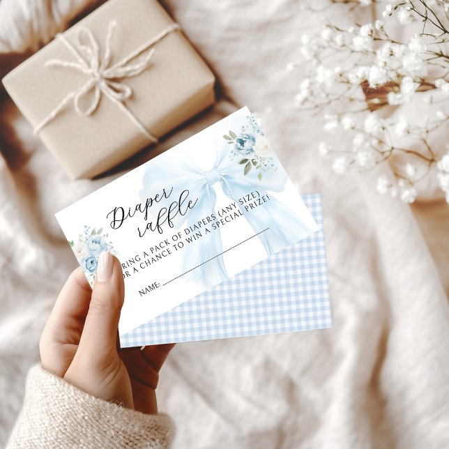 Blå Blommigt Pojke Dammregn Raffle Tilläggskort (Skapare uppladdad)