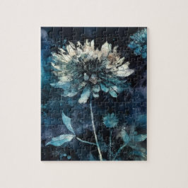 Blå Blommigt Pussel