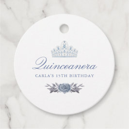 Blå Blommigt Quinceanera Gåvor Etiketter