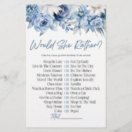 Blå Blommigt skulle hon hellre? Möhippans spel Brevpapper