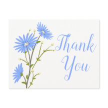 Blå Blommigt Tack Daisy Blå Bröllop-Daisy