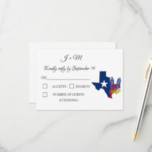 Blå Blommigt Texas blommor Modern OSA Kort
