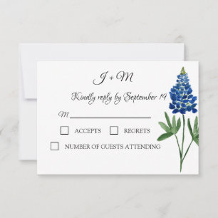 Blå Blommigt Texas blommor Modern OSA Kort