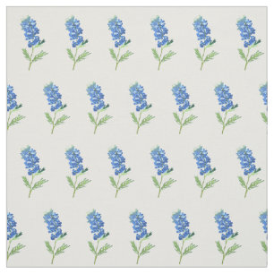 Blå Blommigt Texas Wildblommor Patern Tyg