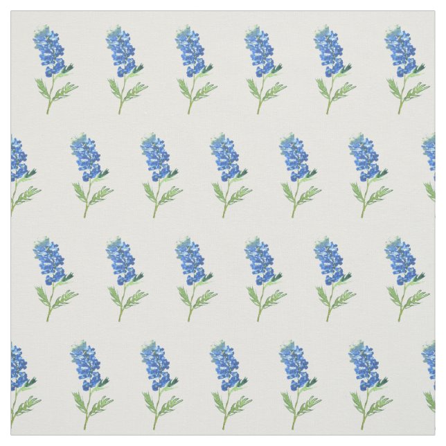 Blå Blommigt Texas Wildblommor Patern Tyg (Provkarta)