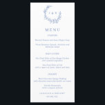 Blå Blommigt Utandning Monogram Bröllop Menu Meny<br><div class="desc">Blå Blommigtens andedräkt,  Monogram Bröllop Menu. Klicka på "anpassa ytterligare" om du vill justera layouten.</div>