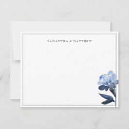 Blå Blommigt vattenfärg två Gräns par Anteckningskort