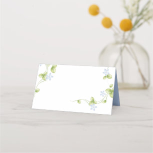 Blå Blommigt Vines Bröllop-mappat platskort Placeringskort