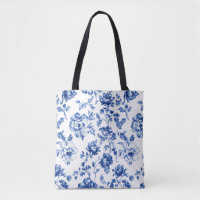 Blå Blommigt--vintage stil botaniska