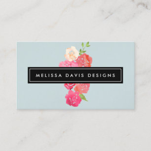 Blå Blommigtar för vattenfärg, skönhet och Blek fö Visitkort