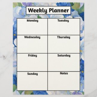 Blå Blommigtar varje vecka - planering Brevhuvud