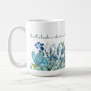 Blå Blommigten 'minkliga blommor' Mugg
