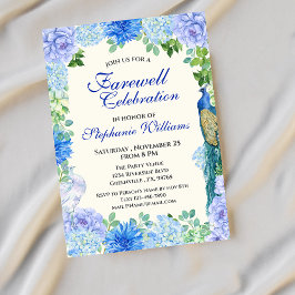 Blå Blommigten Party för kvinnor Inbjudningar