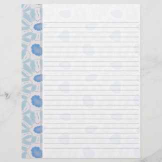 Blå Blommigten Retro Abstrakt Mönster