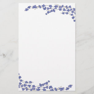 Blå Blommor Brevpapper