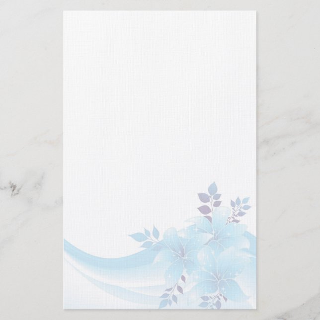 Blå blommor brevpapper (Framsida)