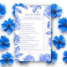 Blå blommor Bröllopsdusch Över eller under spel