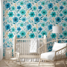 Blå blommor Elegant Botaniskt vattenfärg