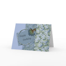 Blå blommor födelsedagskort