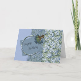 Blå blommor födelsedagskort kort