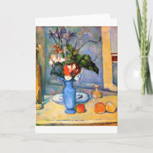 Blå blommor från Vas, Paul Cezanne Kort
