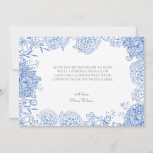 Blå blommor grafik ritning tackkort tack kort