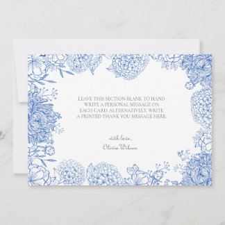 Blå blommor grafik ritning tackkort tack kort