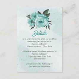 blå blommor grönska bröllop tilläggskort