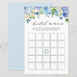 Blå Blommor Hortensia Bröllopsbingo Spelkort