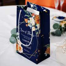 Blå blommor i orangen Tack