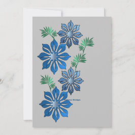Blå blommor julkort