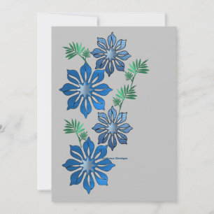 Blå blommor  julkort