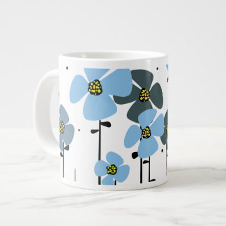Blå blommor jumbo mugg