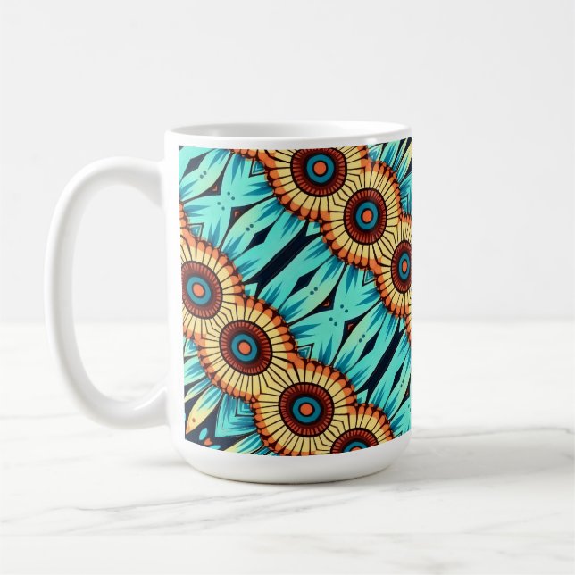 Blå Blommor Kaffemugg (Vänster)