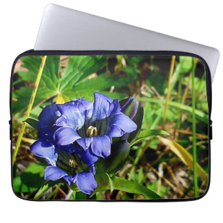 Blå blommor laptop fodral