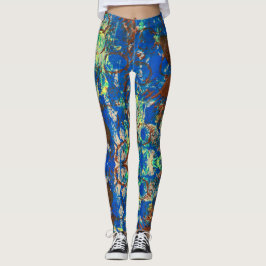 Blå blommor leggings
