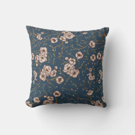 Blå blommor, ljusblå mönster kudde