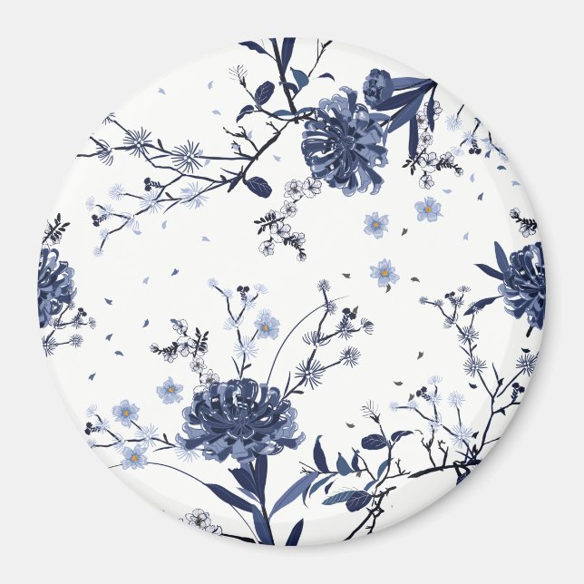 Blå blommor magnet (Framsidan)