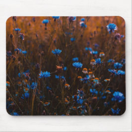 Blå blommor musmatta