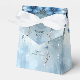 Blå blommor och pärlor Favor-box Presentaskar