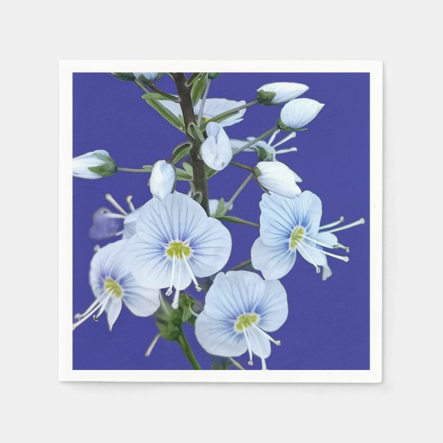Blå blommor pappersservett (Framsidan)