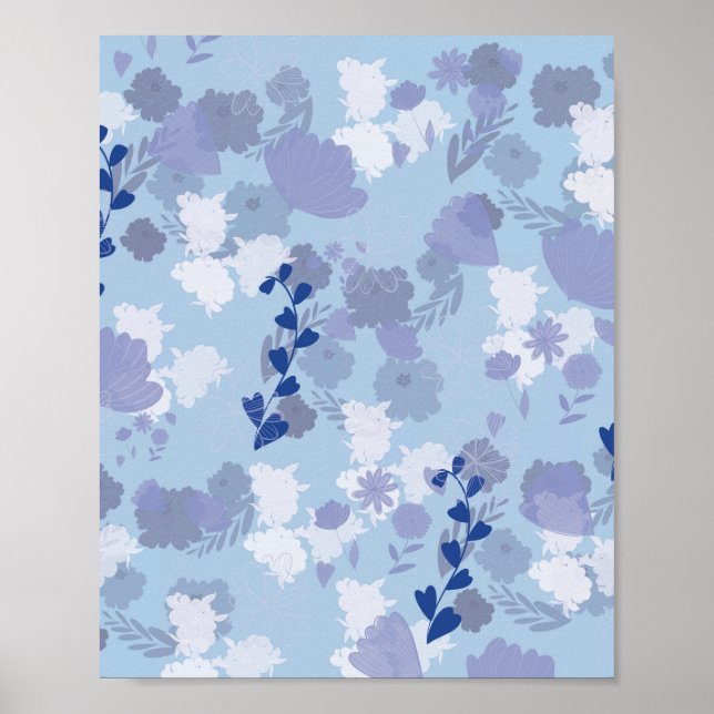 Blå Blommor Poster (Framsidan)
