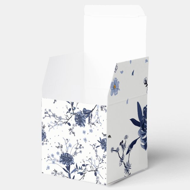 Blå blommor presentaskar (Öppnad)