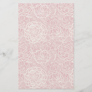 Blå blommor snöre mönster brevpapper