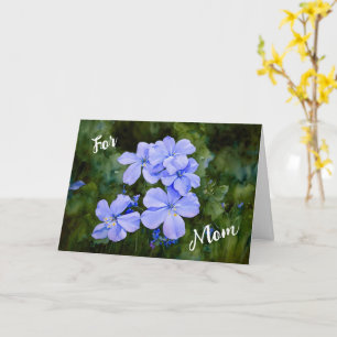 Blå Blommor Trädgård Konst Morsdags Kort