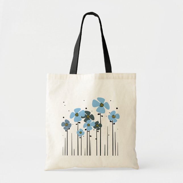 Blå blommor tygkasse (Framsidan)