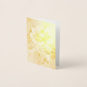 Blå blommor, vattenfärg mönster folierat kort