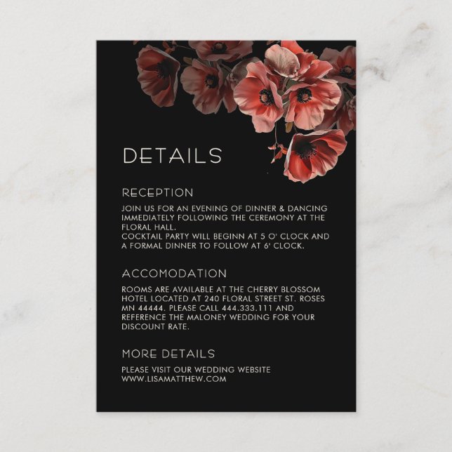 Blå blommor Vit Ledig Tilläggskort (Framsida)