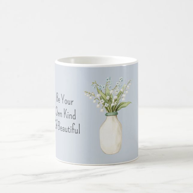 Blå Blommor Vit Vas Kaffemugg (Center)