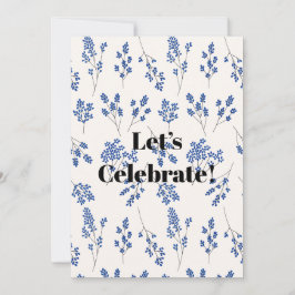 Blå blomster vintage stil inbjudningar